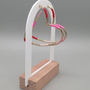 Unbranded Gold And Pink Heart Hoops